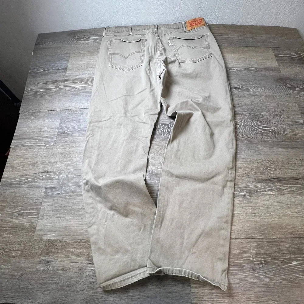 Levis 541 Athletic Taper Mens 38x32 Tan Khaki Cotton Stretch Jeans Pants